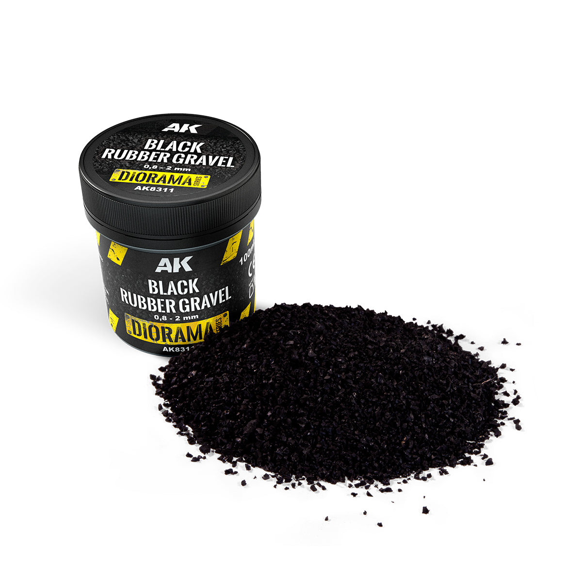 BLACK RUBBER GRAVEL 0,8-2mm