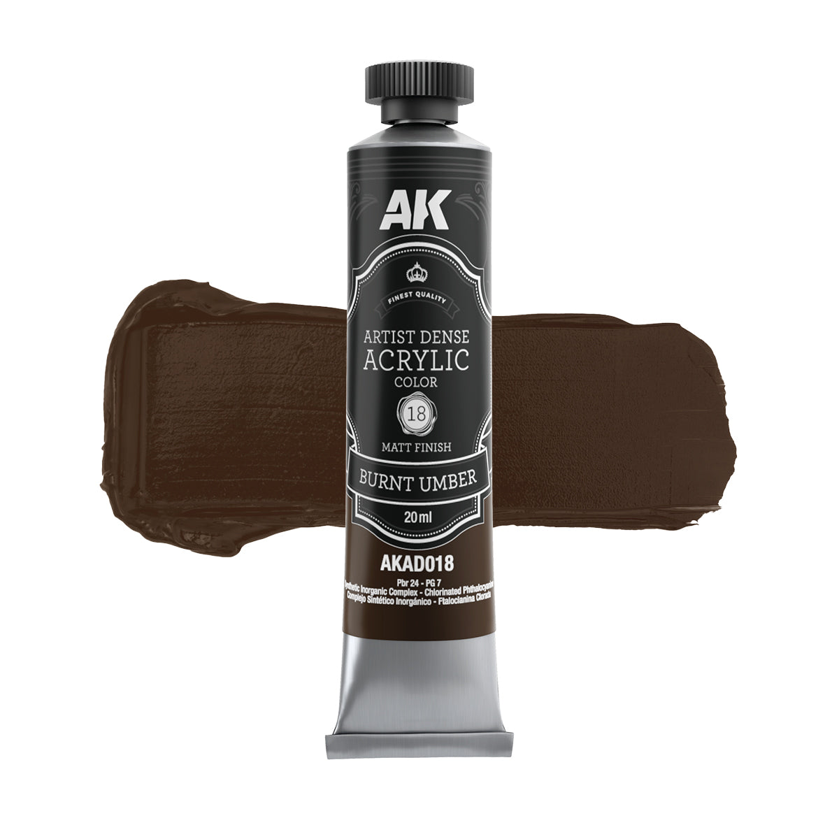 Burnt Umber - Artist Dense Acrylic Color Matt Finish 20ml