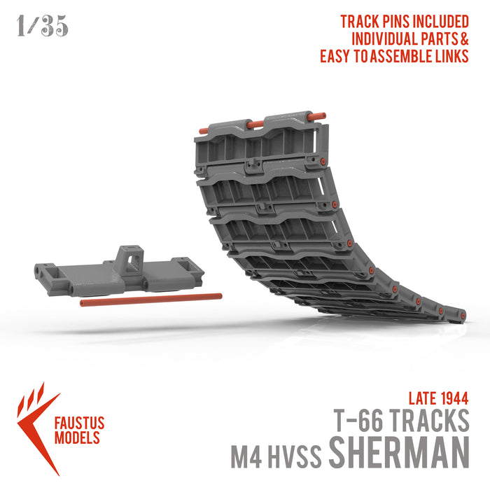 SHERMAN HVSS T-66 TRACKS 1944 3D-PRINT