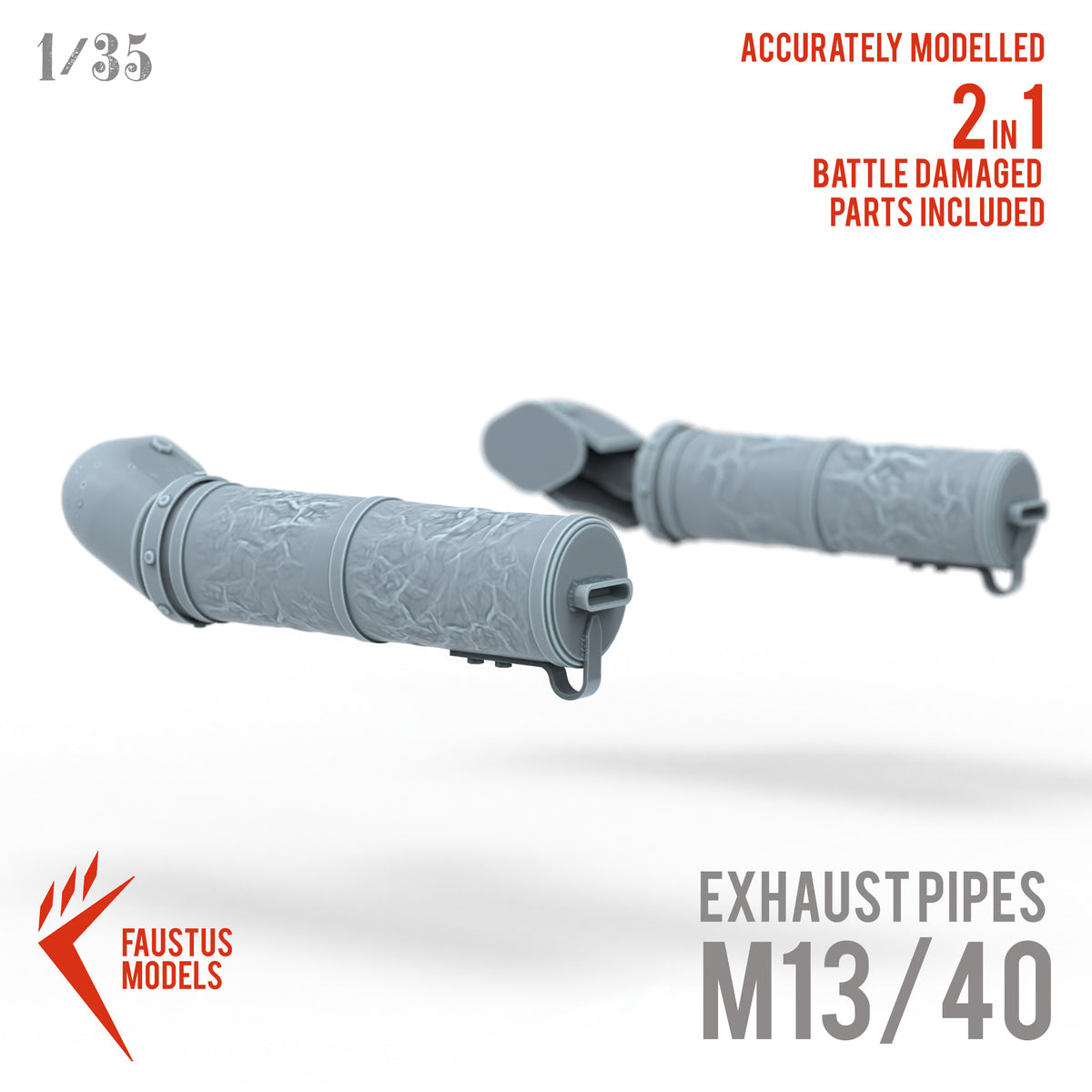 M13/40 Exhaust Pipes 3d-print