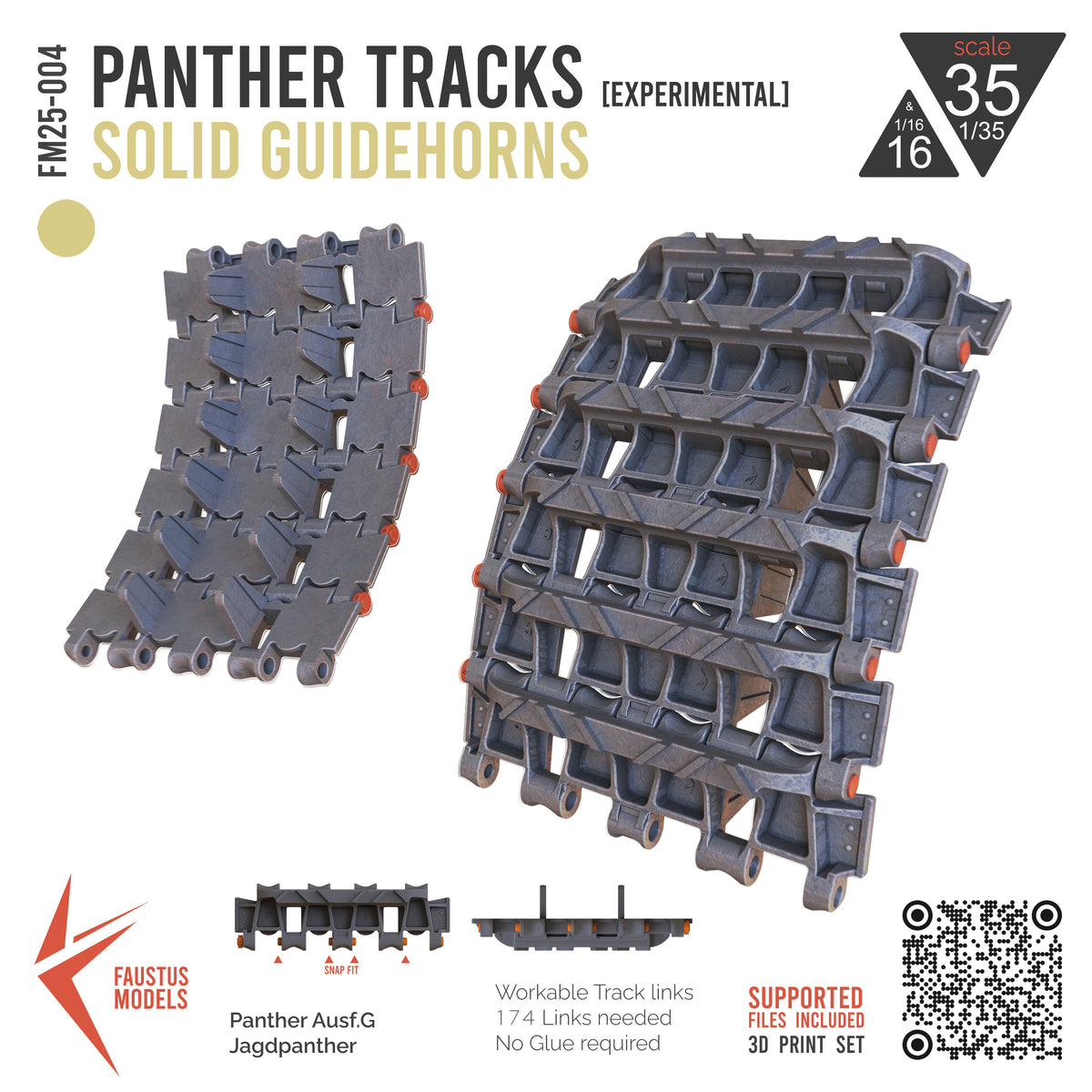 Late experimental Panther Tracks solid guidehorns