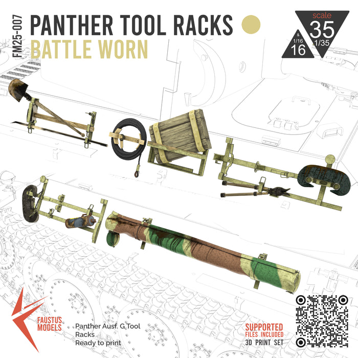 Panther Ausf.G Tool Racks Battle Worn
