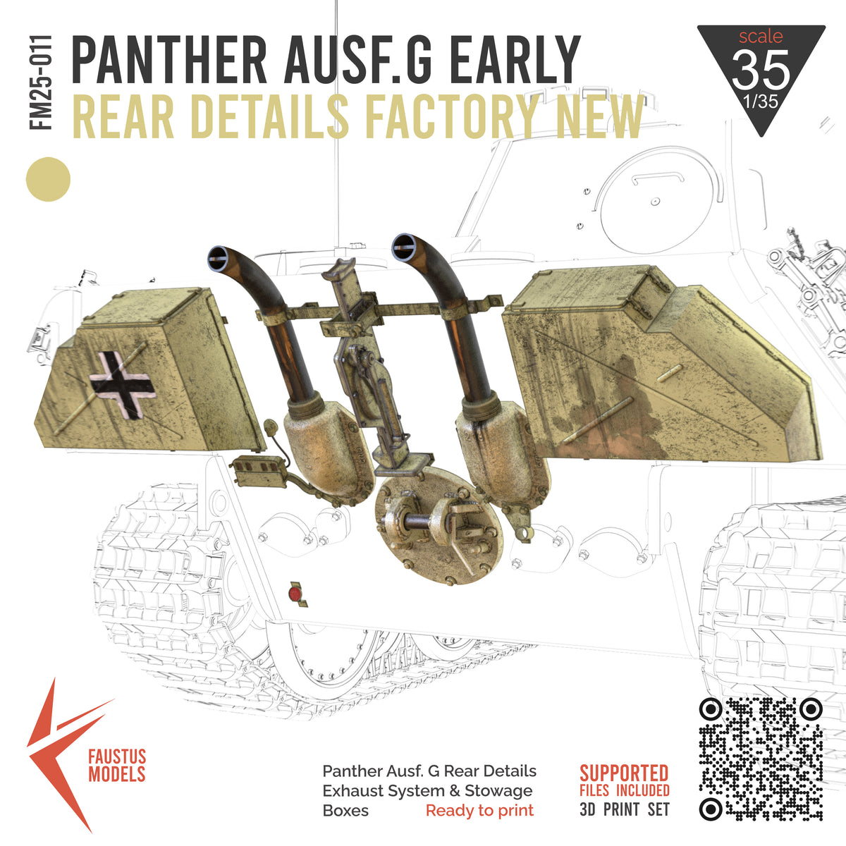 Panther Ausf.G Rear Details - Initial Version