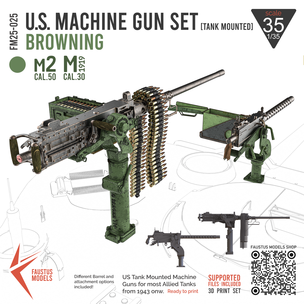 US Machine Gun Set [Tank Mounted]