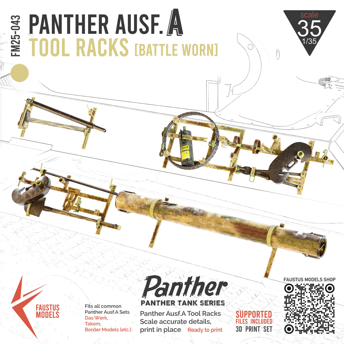 Panther Ausf.A Tool Racks Battle Worn