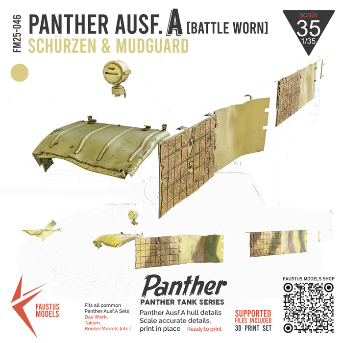 Panther Ausf.A Aprons Battle Damaged Main