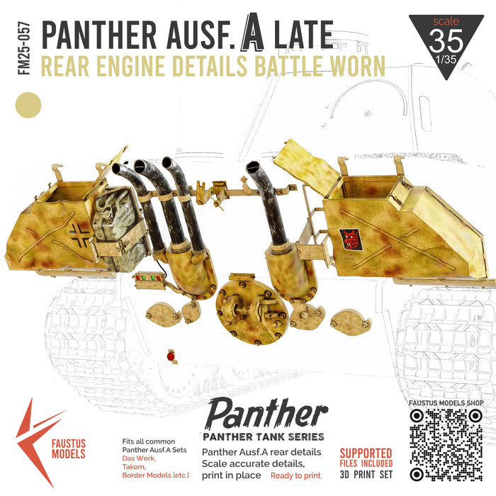 Panther A Rear Details - Late Version - Battle Damaged