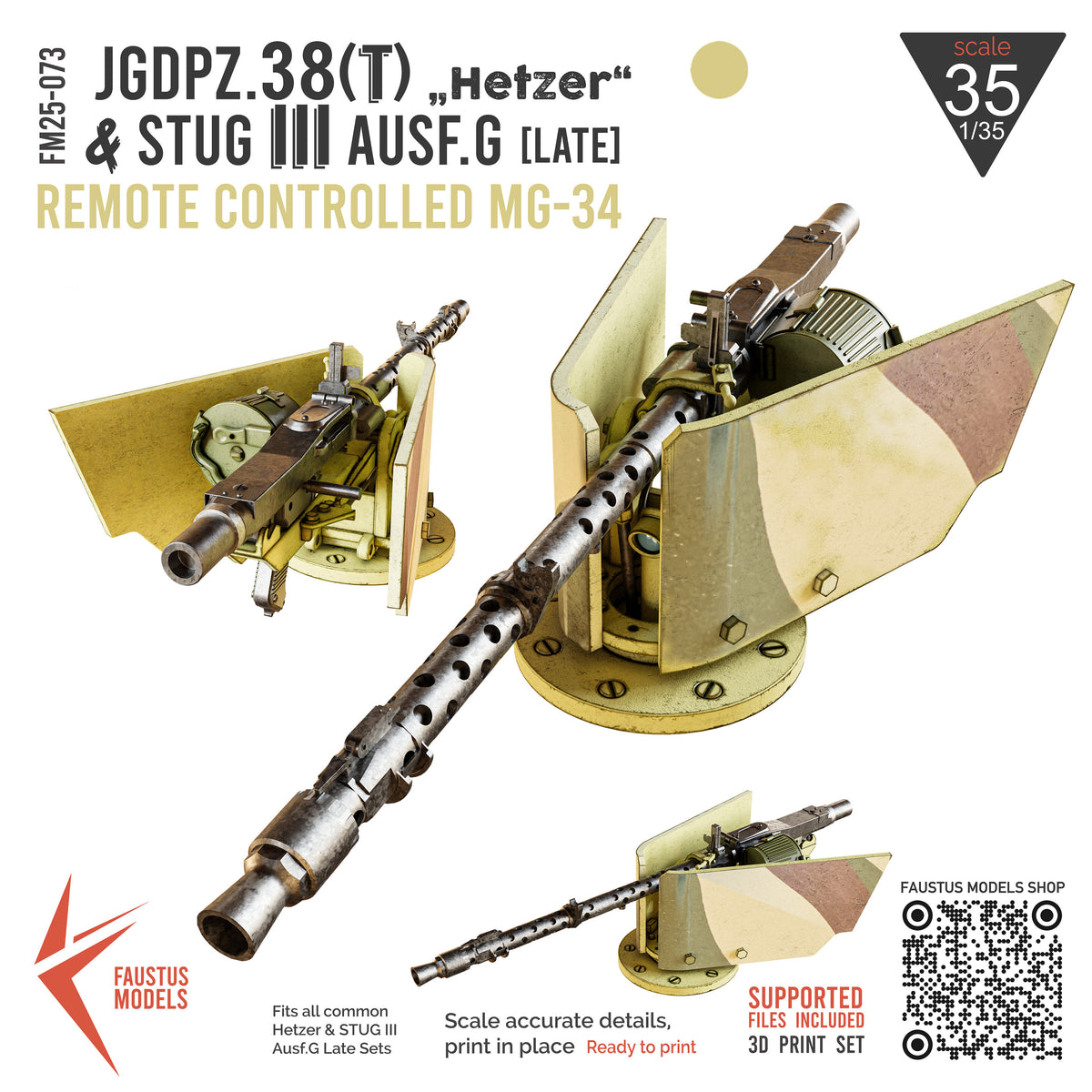 Remote Controlled MG-34 f. Jgdpz.38(t) Hetzer and Stug Ausf.G Late