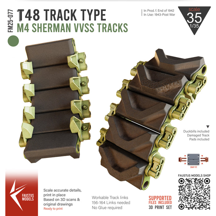 T48 Type M4 Sherman VVSS Track