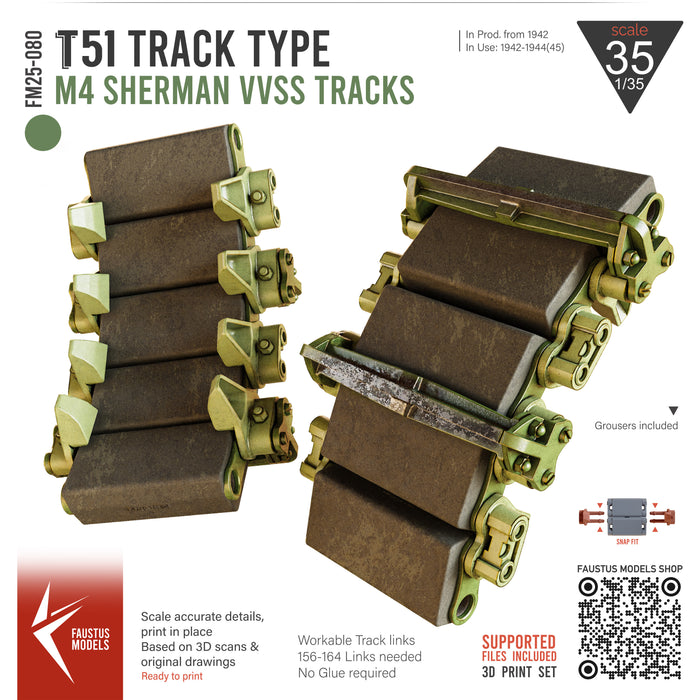 T51 Type M4 Sherman VVSS Track