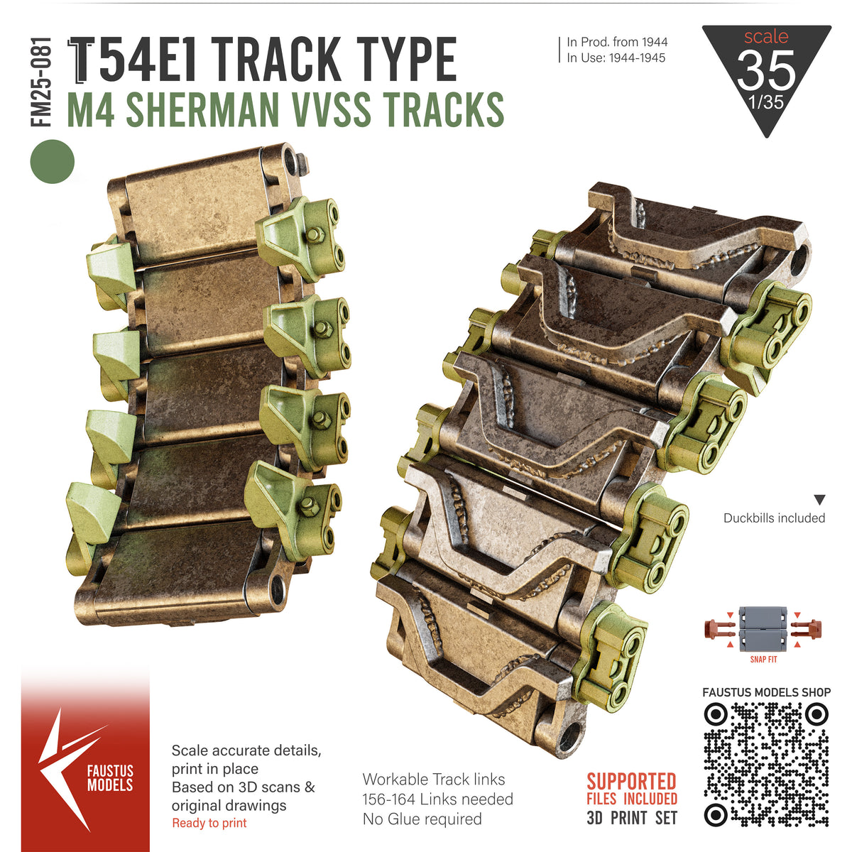 T54E1 Type M4 Sherman VVSS Track