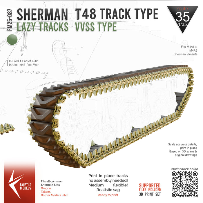 Sherman VVSS Tracks T48 Type [Lazy Tracks]