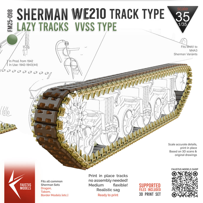 Sherman VVSS Tracks WE210 Type [Lazy Tracks]