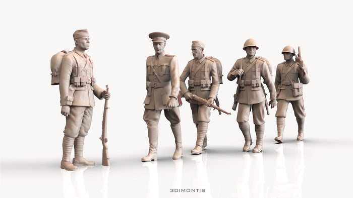 Soldati Cecoslovacchi WWII con Ufficiale