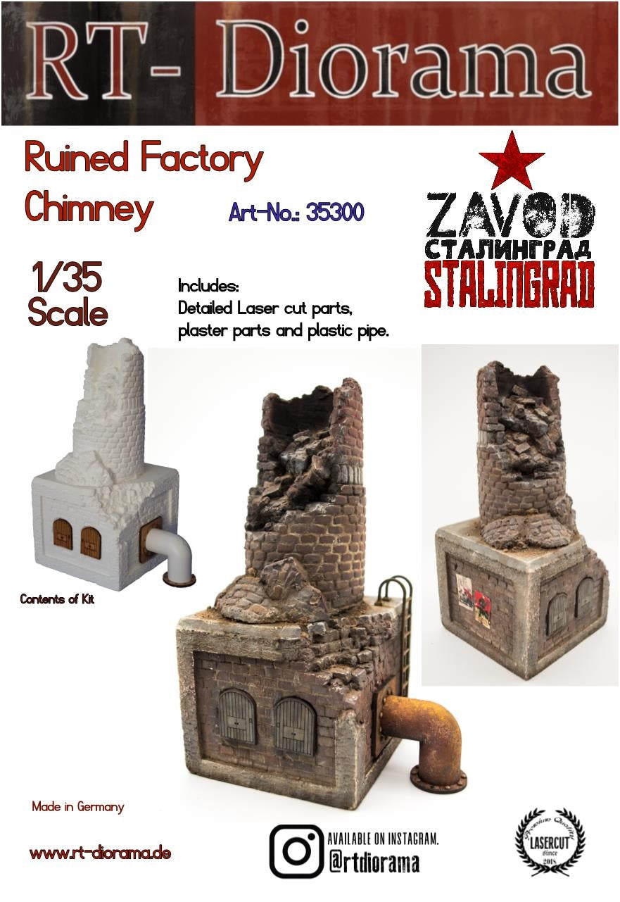 1/35 Ruined Factory Chimney [Standard]