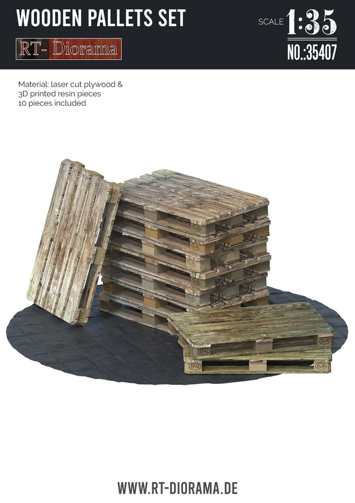 1/35 Wooden Pallets Set (10pcs.)
