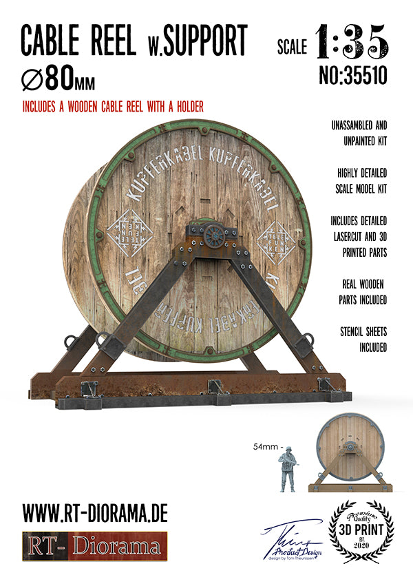 1/35 Cable Reel w. Support 80mm