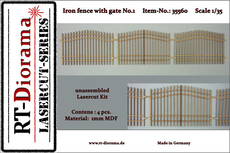 1/35 Iron Fence with Gate No.1