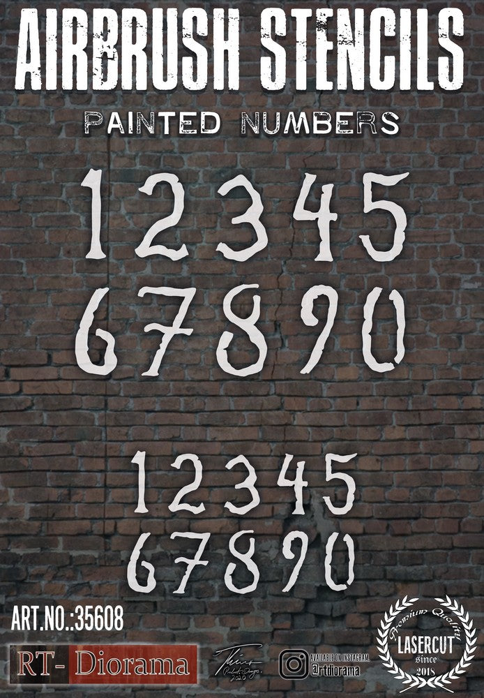 1/35 Stencil: Painted Numbers