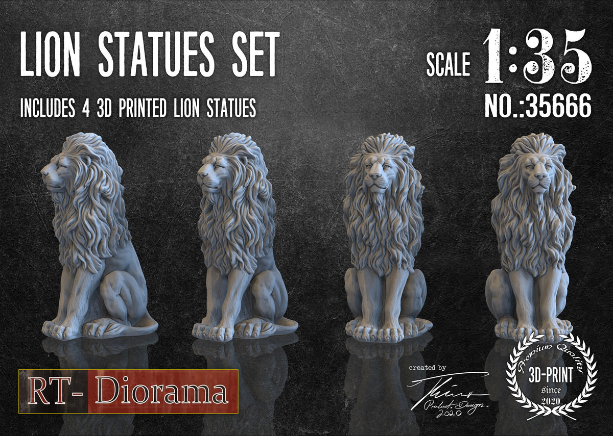 1/35 Lion Statues Set (4 pcs.)