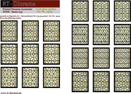 1/35 Printed Accesories: Lead-Glass Windows (green)