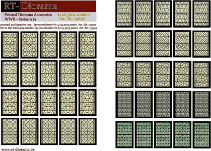 1/35 Printed Accesories: Lead-Glass Windows (green)