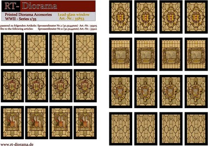 1/35 Printed Accesories: Lead-Glass Windows (yellow)