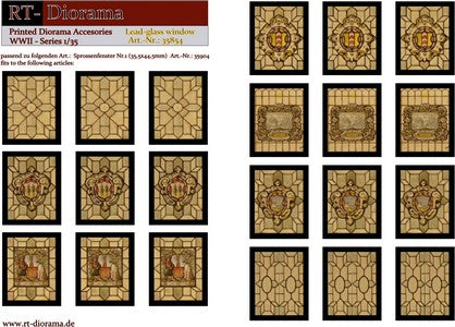 1/35 Printed Accesories: Lead-Glass Windows (yellow)