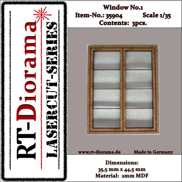 1/35 Lasercut: Sprossenfenster Nr.1 (3er Set)