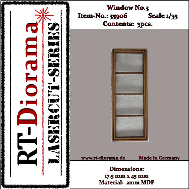 1/35 Lasercut: Sprossenfenster Nr.3 (3er Set)