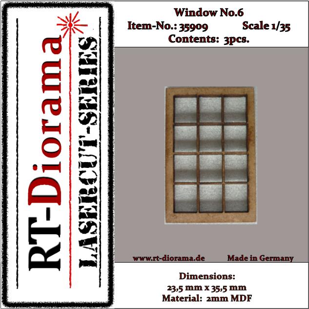 1/35 Lasercut: Sprossenfenster Nr.6 (3er Set)