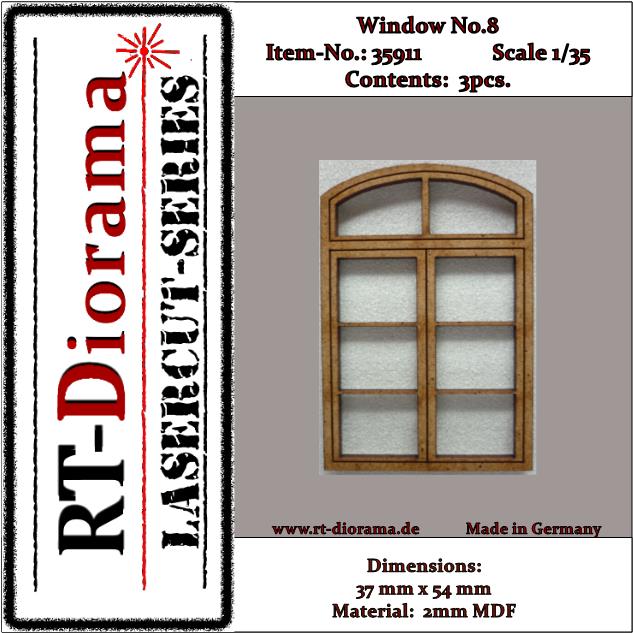 1/35 Lasercut: Bogenfenster Nr.8 (3er Set)
