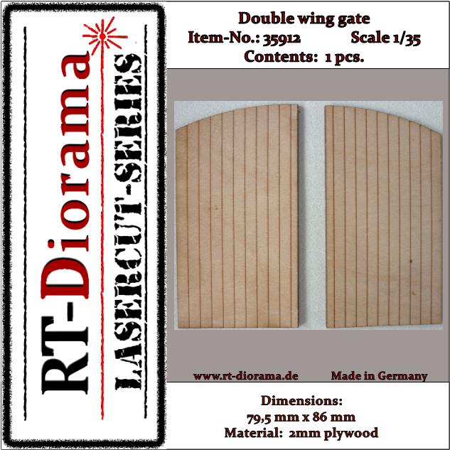 1/35 Lasercut: Doppelflugel-Tor 2-teilig