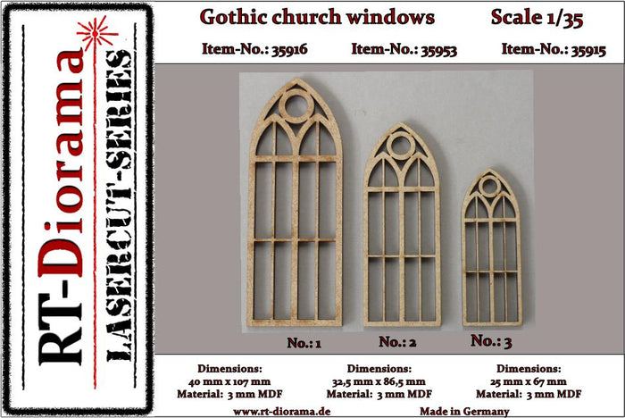 1/35 Lasercut: Gothic Church Windows No.1