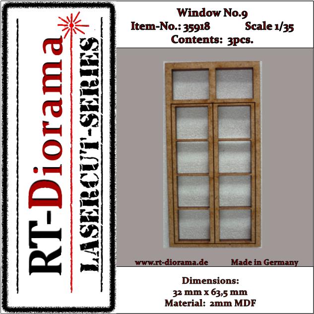 1/35 Lasercut: Sprossenfenster Nr.9 (3er Set)