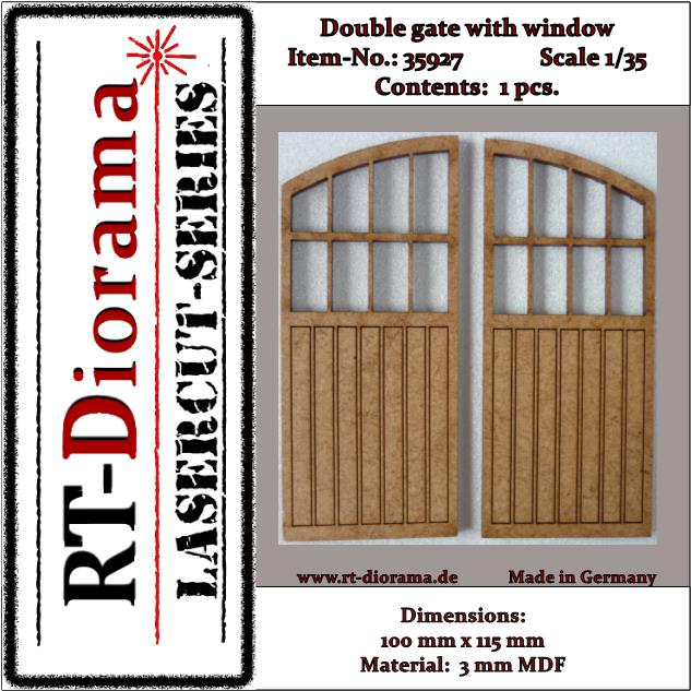 1/35 Lasercut: Doppeltor mit Fenster gross