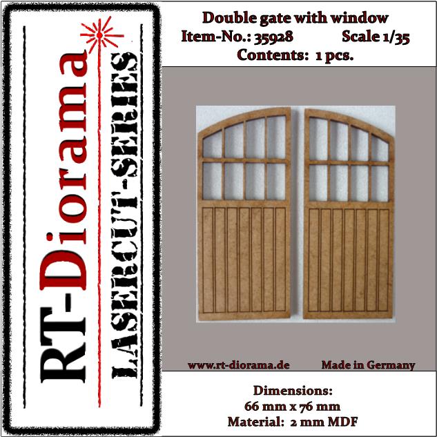 1/35 Lasercut: Doppel Tor mit Fenster