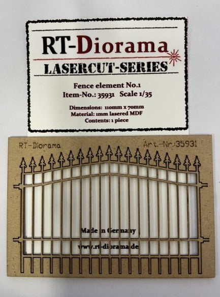 1/35 Lasercut: Zaunelement Nr. 1 (im Rahmen)