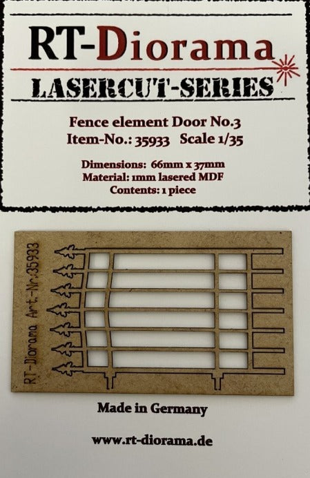 1/35 Lasercut: Zaunelement Nr. 3 (im Rahmen)