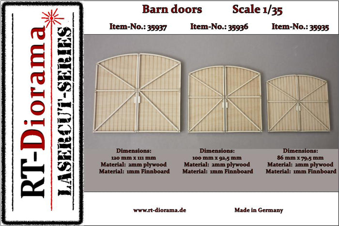 1/35 Lasercut: Doppeltor 50x92,5 (Scheunentor)