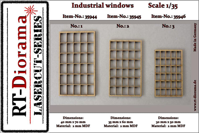 1/35 Lasercut: Fenster Industrie No.1