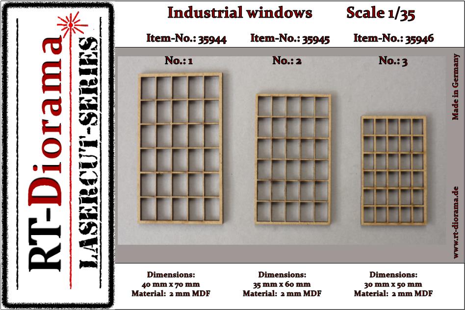 1/35 Lasercut: Fenster Industrie No.3