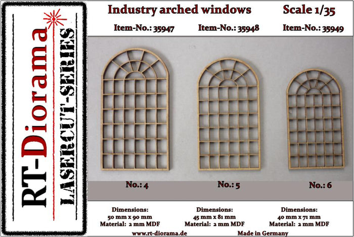 1/35 Lasercut: Bogenfenster Industrie No.5