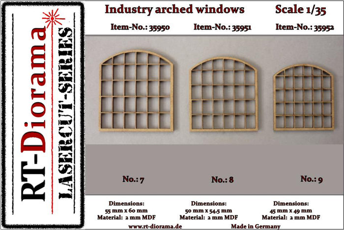 1/35 Lasercut: Bogenfenster Industrie No.7
