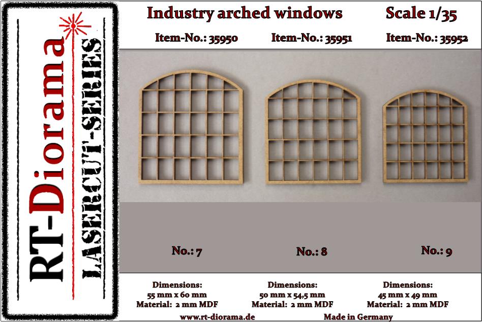 1/35 Lasercut: Bogenfenster Industrie No.8