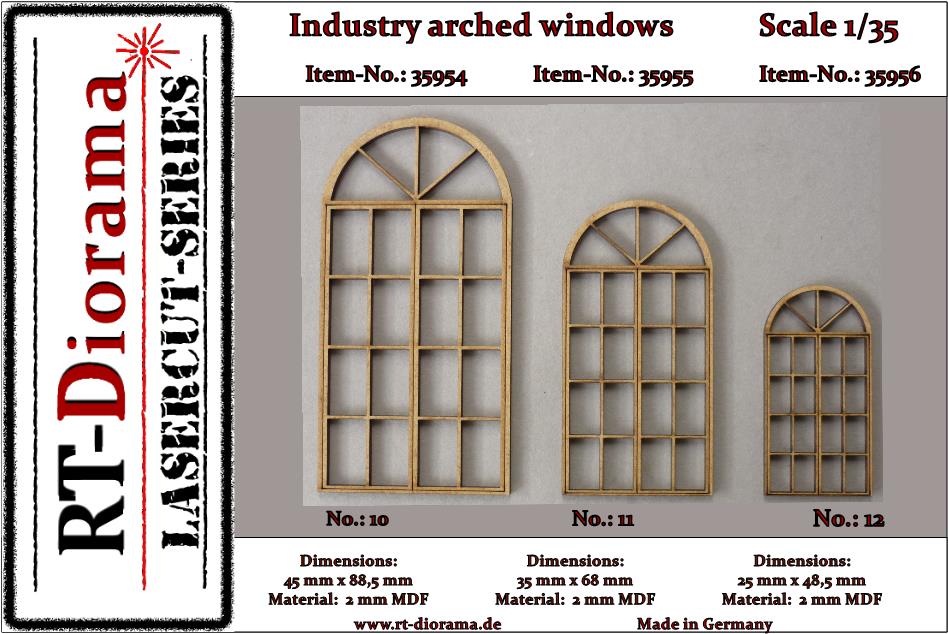 1/35 Lasercut: Bogenfenster Industrie No.10