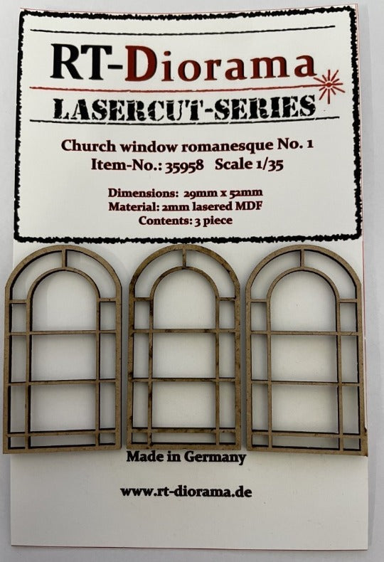 1/35 Lasercut: Church Windows Romanesque No.1
