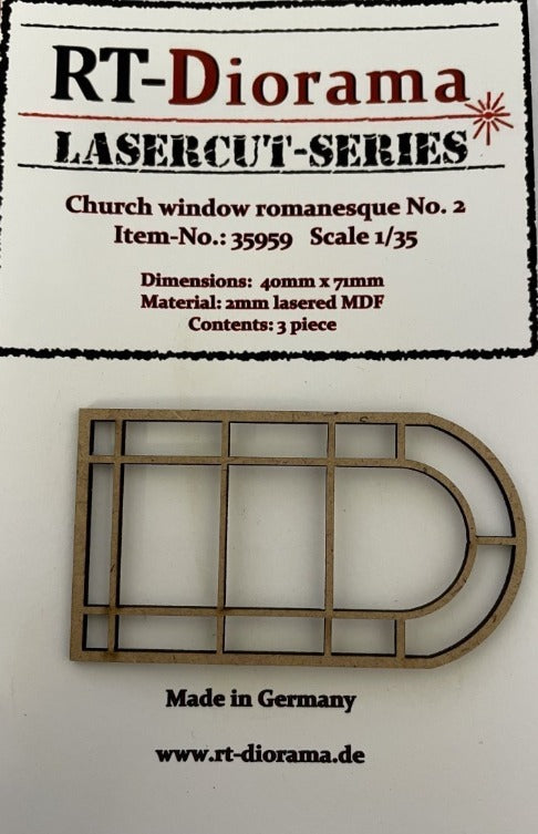 1/35 Lasercut: Church Windows Romanesque No.2