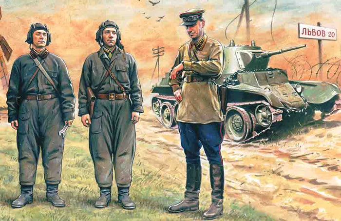 1/35 Soviet Tank Crew 1939-1942 3 figures - 1 officer 2 tankmen