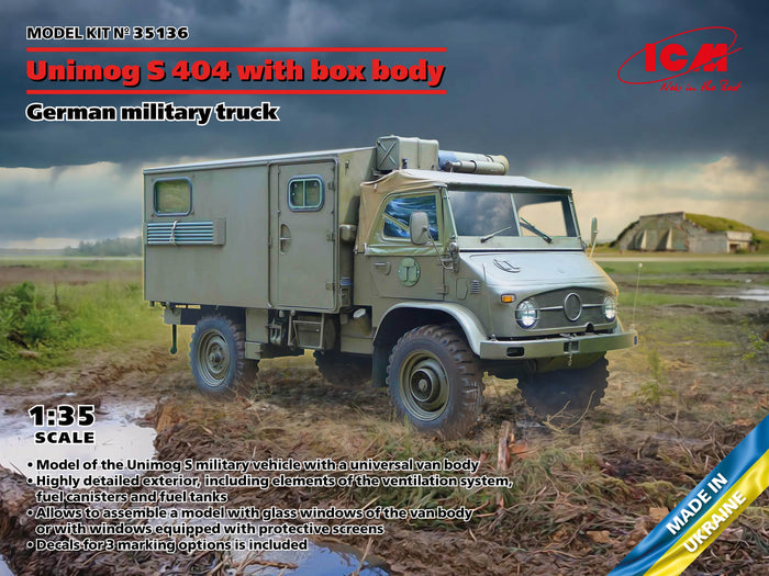 1/35 Unimog S 404 with box body German military truck